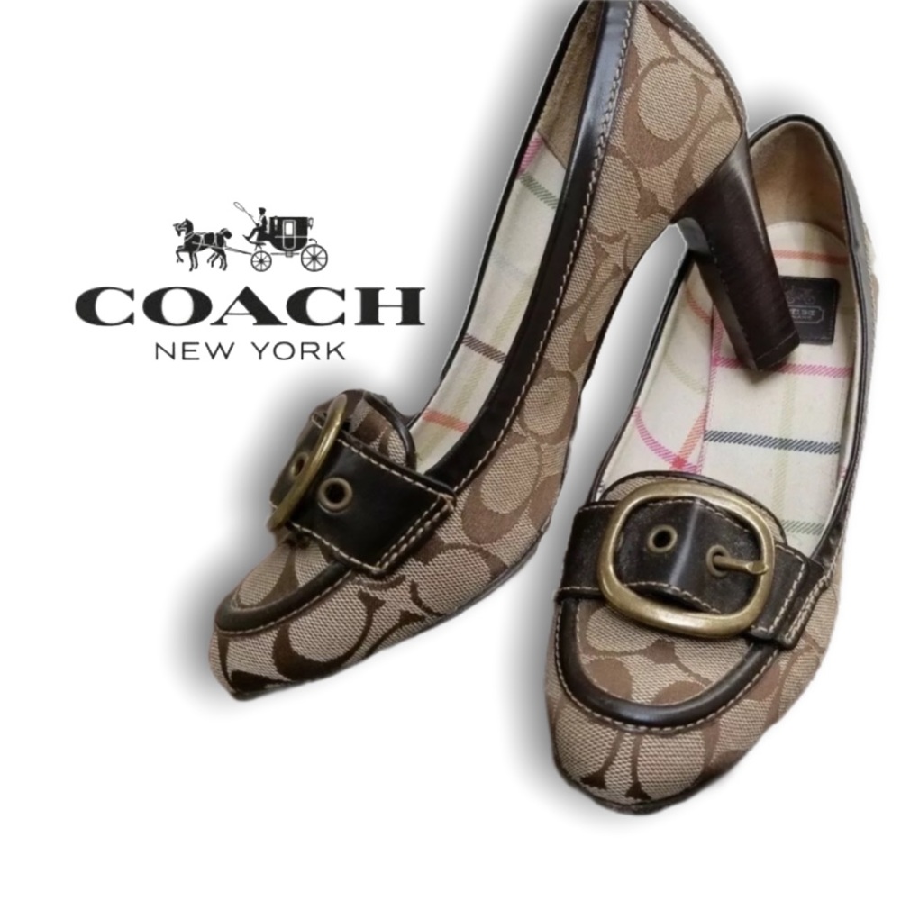 COPY - COACH signature print buckle pumps